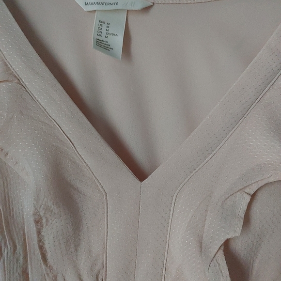 H&M Dress Pink V Neck Elastic waist Maternity M - Picture 3 of 8